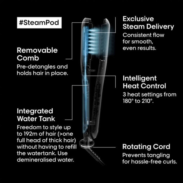 Loreal Steampod V3 White with FREE Paddle Brush