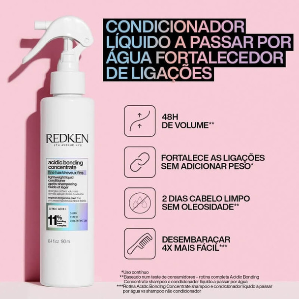 Condicionador leve concentrado de ligação ácida Redken 190ml sobre