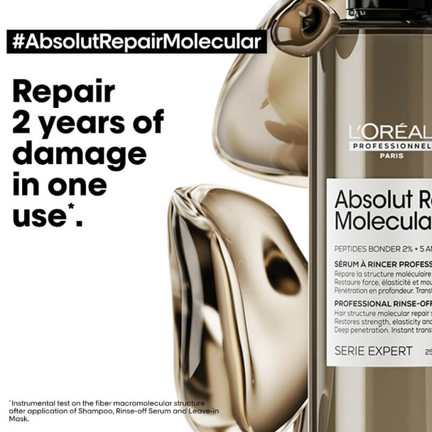 L'Oréal Professionnel Absolut Repair Molecular Deep Molecular Repairing Hair Rinse-off Serum for Damaged Hair 200ml - Lifestyle 2