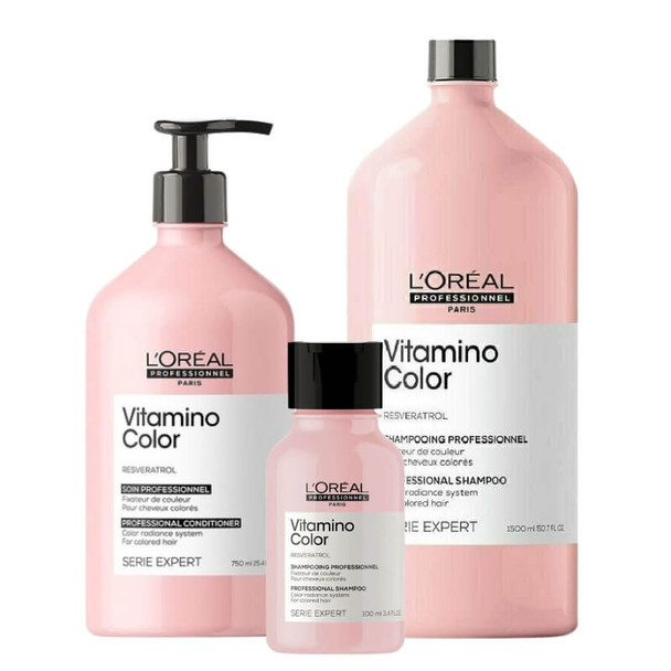 Shampoo e balsamo DUO super size di L'Oréal Professionnel Vitamino + shampoo da 100 ml gratuito