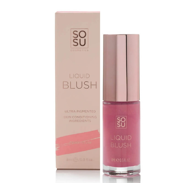 SOSU blush líquido rosa brilho