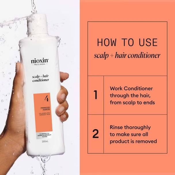 Nioxin System 4 Conditioner for Coloured Dry and Damaged Hair with Progressed Thinning 300ml 3 Nioxin System 4 Conditioner for Coloured Dry and Damaged Hair with Progressed Thinning 300ml 3