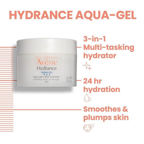 Avène hydrance aqua gel 3-in-1 vochtinbrengende crème 50ml ongeveer