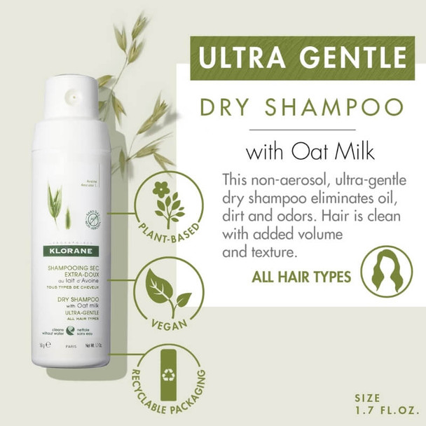 Klorane Non Aerosol Dry Shampoo with Oat Milk 50g