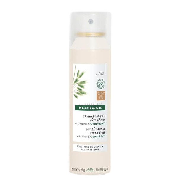 Klorane Oat Milk Dry Shampoo Spray – mit Cermaide-like (für dunkles Haar) – 150 ml
