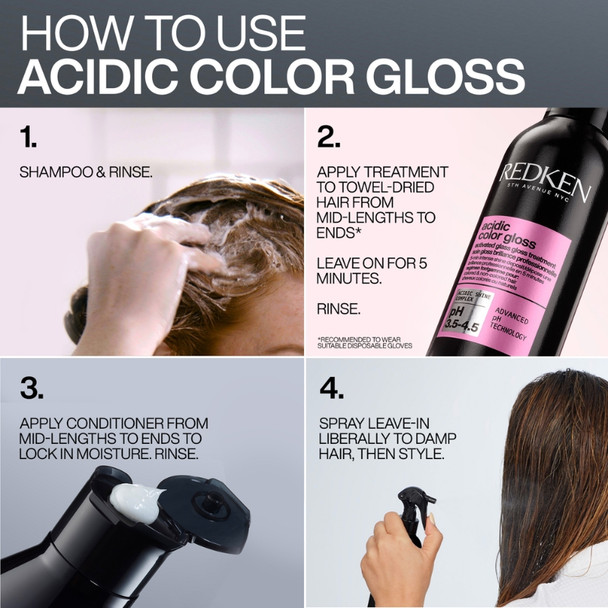 Redken Acidic Color Gloss Tratamiento de protección contra el calor 200 ml Cómo