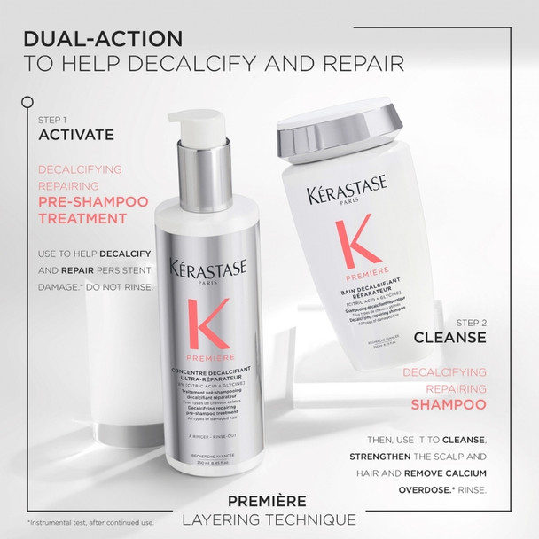 Kérastase Première Duo decalcificante pre-shampoo e shampoo riparatore per capelli danneggiati Informazioni