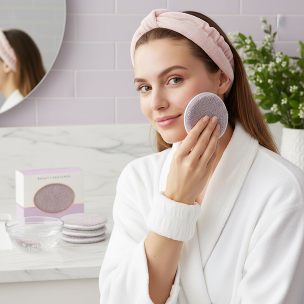 BeautyFeatures Reusable Premium Cleansing Pads with Cuffs - 3 Pack 4