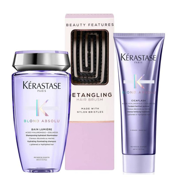 Kerastase Blond Absolu Shampoo & Conditioner Duo with FREE Detangling Hairbrush