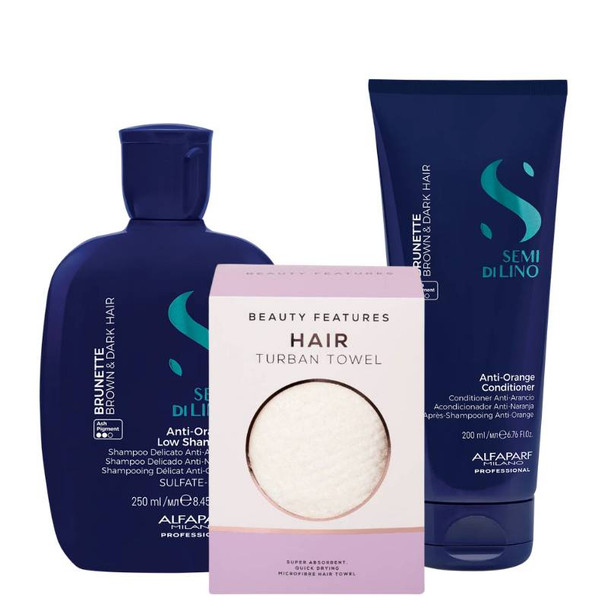 Alfaparf Brunette Shampoo & Conditioner Duo with FREE Micro Fibre Hair Towel
