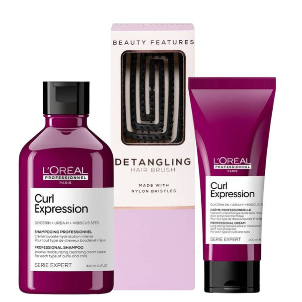 L'Oréal Professionnel Curl Expression Shampoo & Conditioner With FREE Detangling Hairbrush