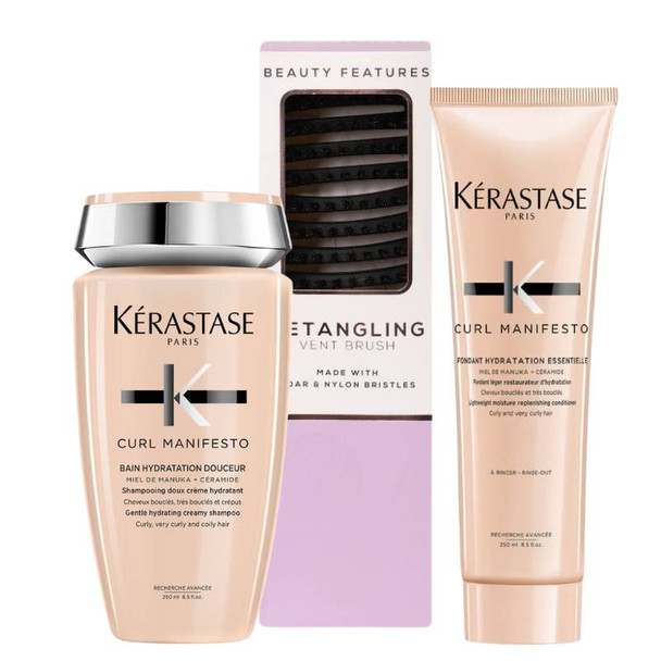 Kérastase Curl Manifesto Shampoo & Conditioner Duo With FREE Vent Hairbrush