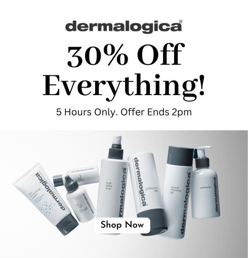 🎉 Beauty alert! Dive into glowing skin with 30% OFF everything at BeautyFeatures! 🌟 Hurry, this Dermalogica dream deal ends at 2 pm! 🕑✨ #BeautySteals #GlowingSkin