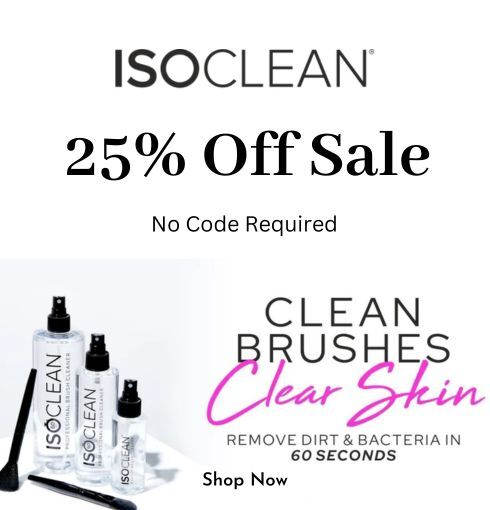 💥 Exciting news, beauty lovers! 💄✨ Enjoy sparkling clean brushes with ISOCLEAN's amazing 25% off sale, and guess what? No code needed! 🛍️ Dive into cleaner skin and beauty bliss today! #BeautyFeatures #CleanBeauty #GlowUp
