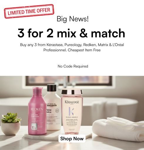 🎉Big News! Limited time ONLY at BeautyFeatures: Mix & Match 3 for 2 on Kérastase, Pureology, Redken & more! No code needed - cheapest item free. Dive into luxury now! ✨💫 #BeautyDeals #SelfCare