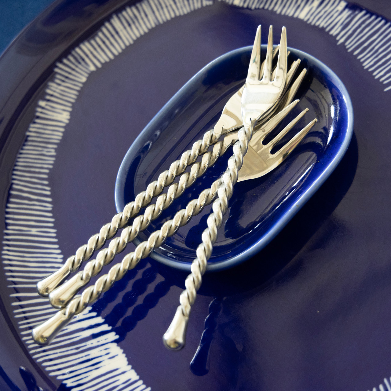 Silver Tear - 4 piece cocktail fork set