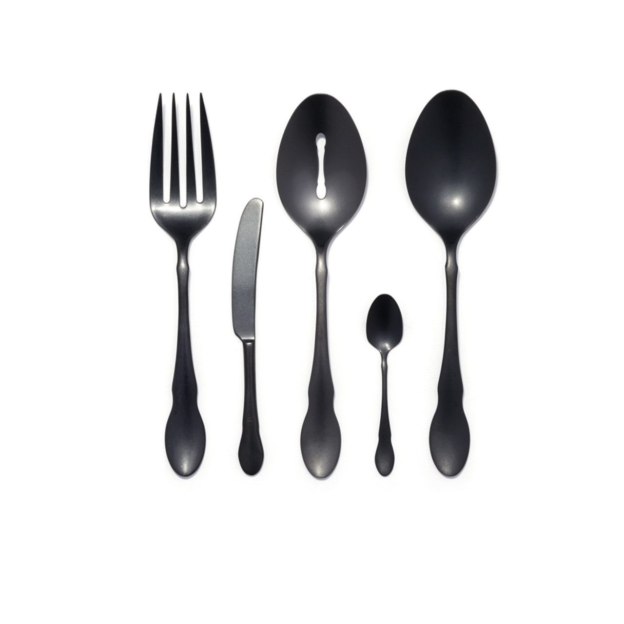 Black Cutlery Set Sleek Flatware Set 5 Piece Hostess Set Modern Flatware Set  Handmade Silverware stainless Steel Cutlery -  Denmark