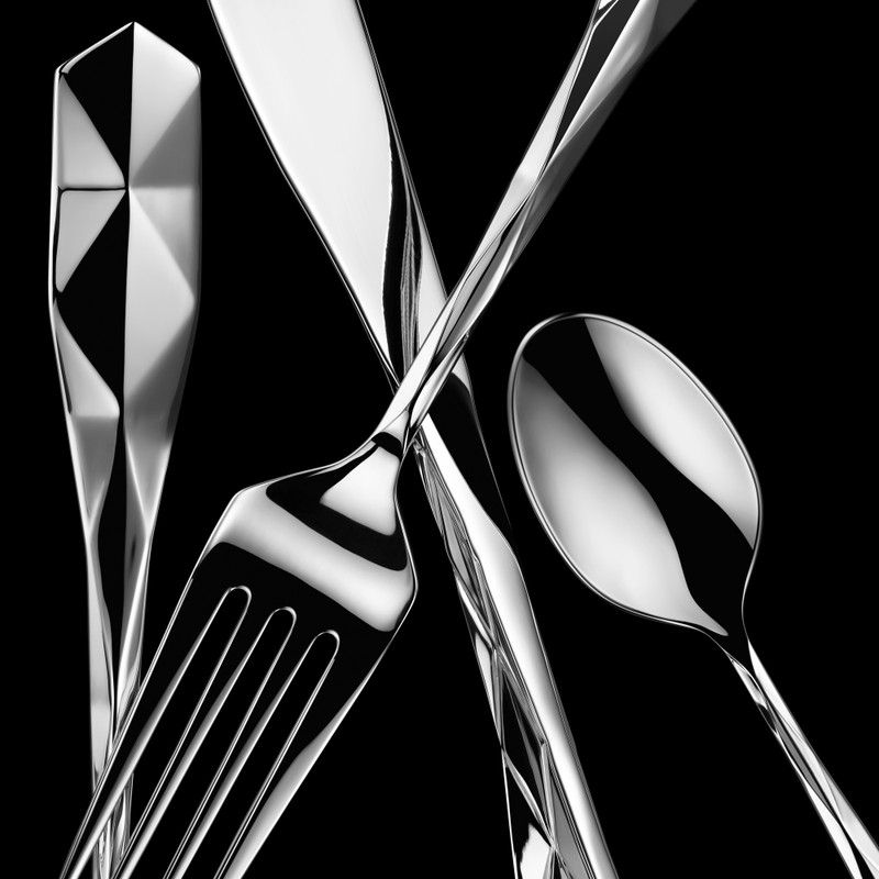 Stealth Silver Plated Mirror - 5 piece place setting set