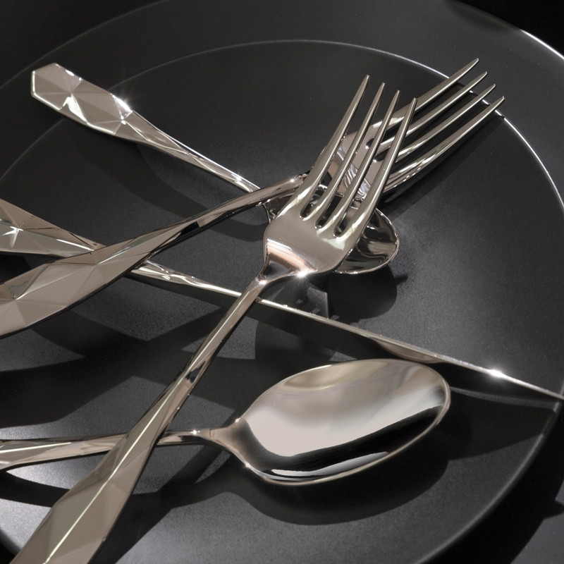 Stealth Silver Plated Mirror - 5 piece place setting set