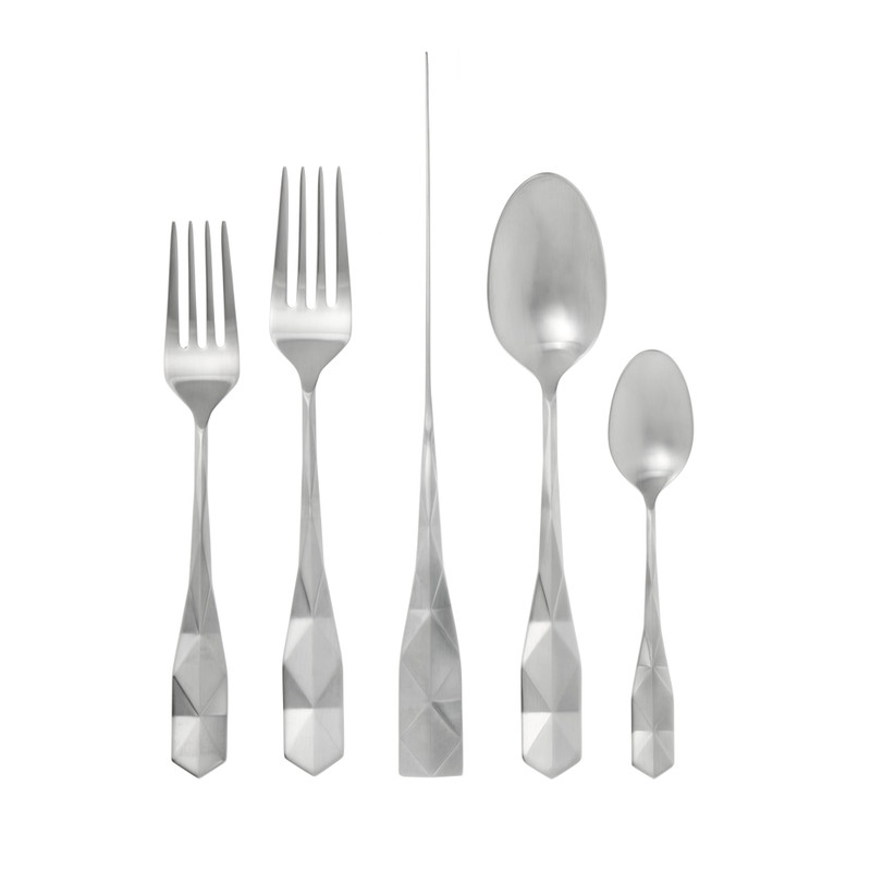 Stealth Silver Plated Matte - 5 piece place setting set
