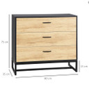 Chest of Drawers 3-Drawer Storage Organiser with Handles Bedroom Living Room