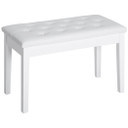 Classic Digital Keyboard Piano Bench Makeup Padded Seat Stool Solid Wood White