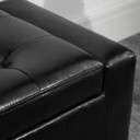 Deluxe PU Leather Storage Ottoman Bench Footrest Stool Large Storage Space - Black