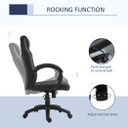 Vinsetto Executive Racing Swivel Gaming Office Chair - Adjustable Height, 360° Swivel, High Back Support, Faux Leather Upholstery, Easy Mobility with Five Wheels - Ideal for Home Office or Gaming Setup