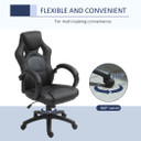 Vinsetto Executive Racing Swivel Gaming Office Chair - Adjustable Height, 360° Swivel, High Back Support, Faux Leather Upholstery, Easy Mobility with Five Wheels - Ideal for Home Office or Gaming Setup