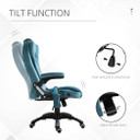 Executive Reclining Chair w/ Heating Massage Points Relaxing Headrest Blue