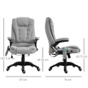 Executive Reclining Chair w/ Heating Massage Points Relaxing Headrest Grey