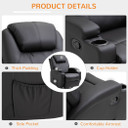 Faux Leather Electric 8-Point Vibration Massage Recliner Sofa Chair with Remote