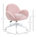 Image: Pink HOMCOM Fluffy Leisure Chair with Adjustable Height and Armrests