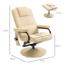 Freestanding Living Room Chair with High Density Cushion and Footrest Cream