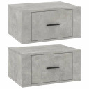 Wall-mounted Bedside Cabinets 2 pcs Concrete Grey 50x36x25 cm