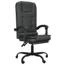 Massage Reclining Office Chair Black Faux Leather