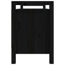 Hall Bench Black 110x40x60 cm Solid Wood Pine