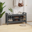 Hall Bench Grey 110x40x60 cm Solid Wood Pine