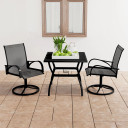 3 Piece Garden Dining Set - Textilene and Steel - 140cm or 190cm Table