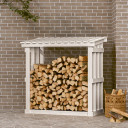 Firewood Rack White 108x64.5x109 cm Solid Wood Pine