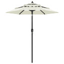 3-Tier Parasol with Aluminium Pole - 2m to 3.5m - sand,green,anthracite,taupe,bordeaux red,terracotta,black,azure blue