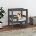 Dog Bed Grey 55.5x53.5x60 cm Solid Wood Pine