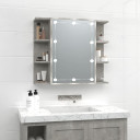 Mirror Cabinet with LED Concrete Grey 70x16.5x60 cm