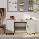 Desk Concrete Grey 140x50x75 cm Engineered Wood