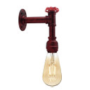 LEDsone Vintage Industrial Retro Arm Water Pipe Valve Lamp E27 in Rustic Red colour