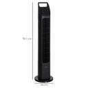 HOMCOM Oscillating Tower Fan Cooling with Remote and 4H Timer - Customizable Settings, 75° Oscillation, Slim Design - Ideal for Home and Office - Image of the tower fan with remote control and sleek design