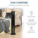 Quiet Air Cooler, Humidifier Evaporative Ice Cooling Fan Bedroom, Black