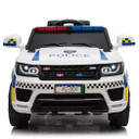 LEADZM Dual Drive 12V 7A.h Police Car with 2.4G Remote Control (White) - Rechargeable ride-on police car for children 3-8 years old