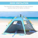 Outsunny 2 Man Pop-up Beach Tent Sun Shade Shelter Hut - Light Blue