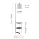 Lilah Standard Floor Lamp with Built-in USB, Table & Storage, White